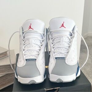 Jordan 13 Retro (GS) White, Gray, and blue Sneakers